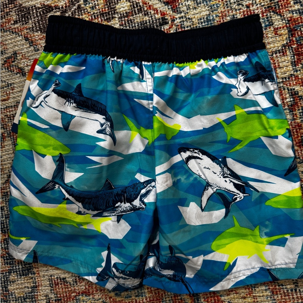 NWT Shark Print Swim Shorts & Googles UV Prot Boys Sz 4 - 5 Zeroposure Quick Dry - Picture 8 of 12